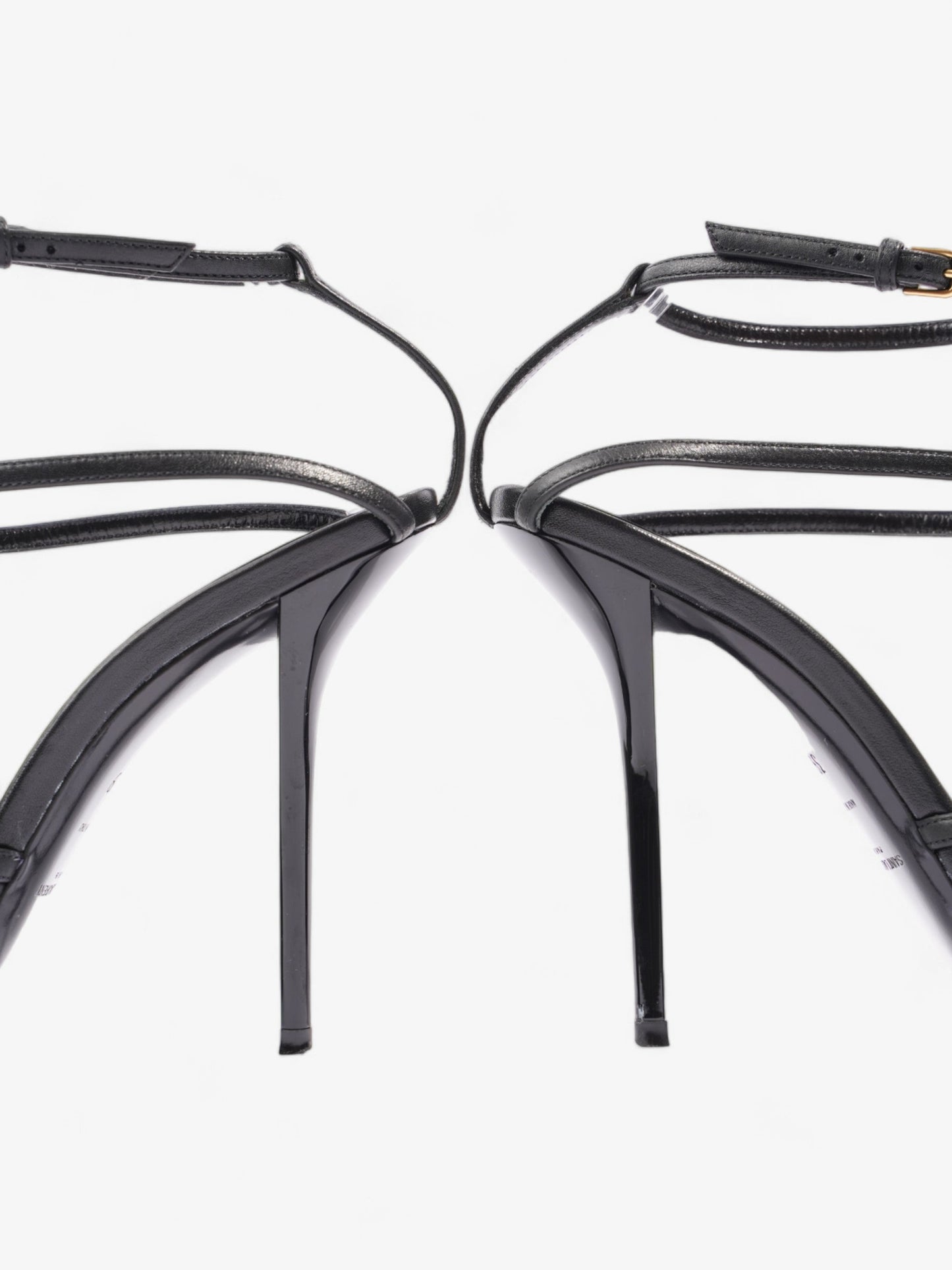 Saint Laurent Cassandra Palm Heels 110mm Black / Gold Leather EU 39 UK 6