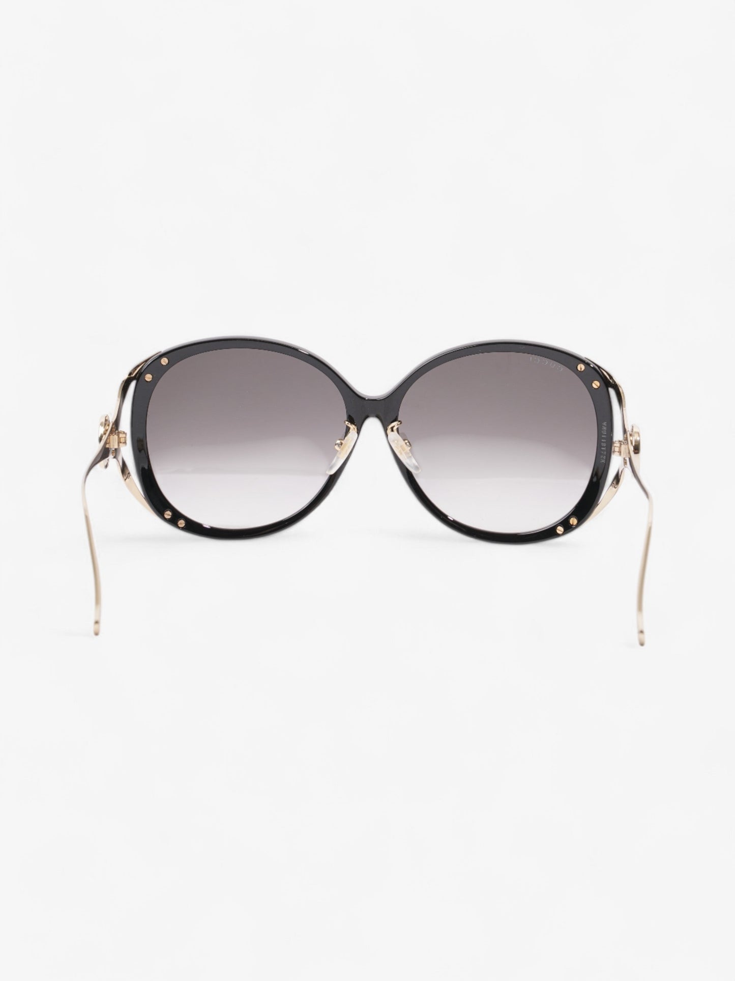 Gucci GG Web Sunglasses Black / Gold / Green Acetate 130mm