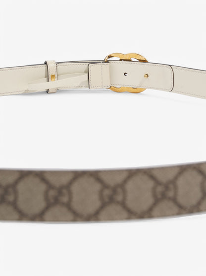 Gucci GG Blet Beige  / White Coated Canvas