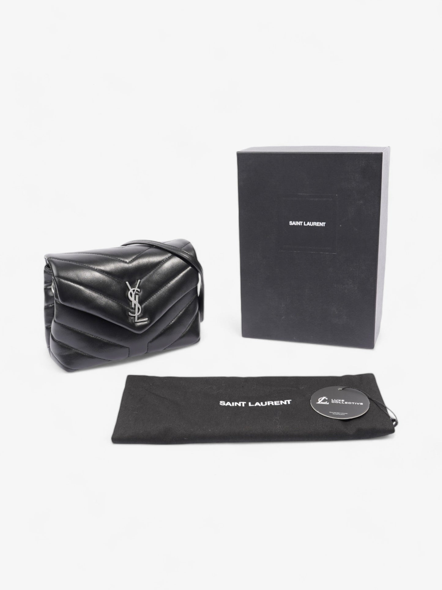 Saint Laurent Lou Lou Black Matelasse Leather Toy
