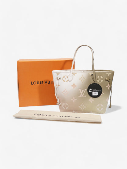 Louis Vuitton Neverfull Spring In The City Khaki / White / Beige Coated Canvas MM