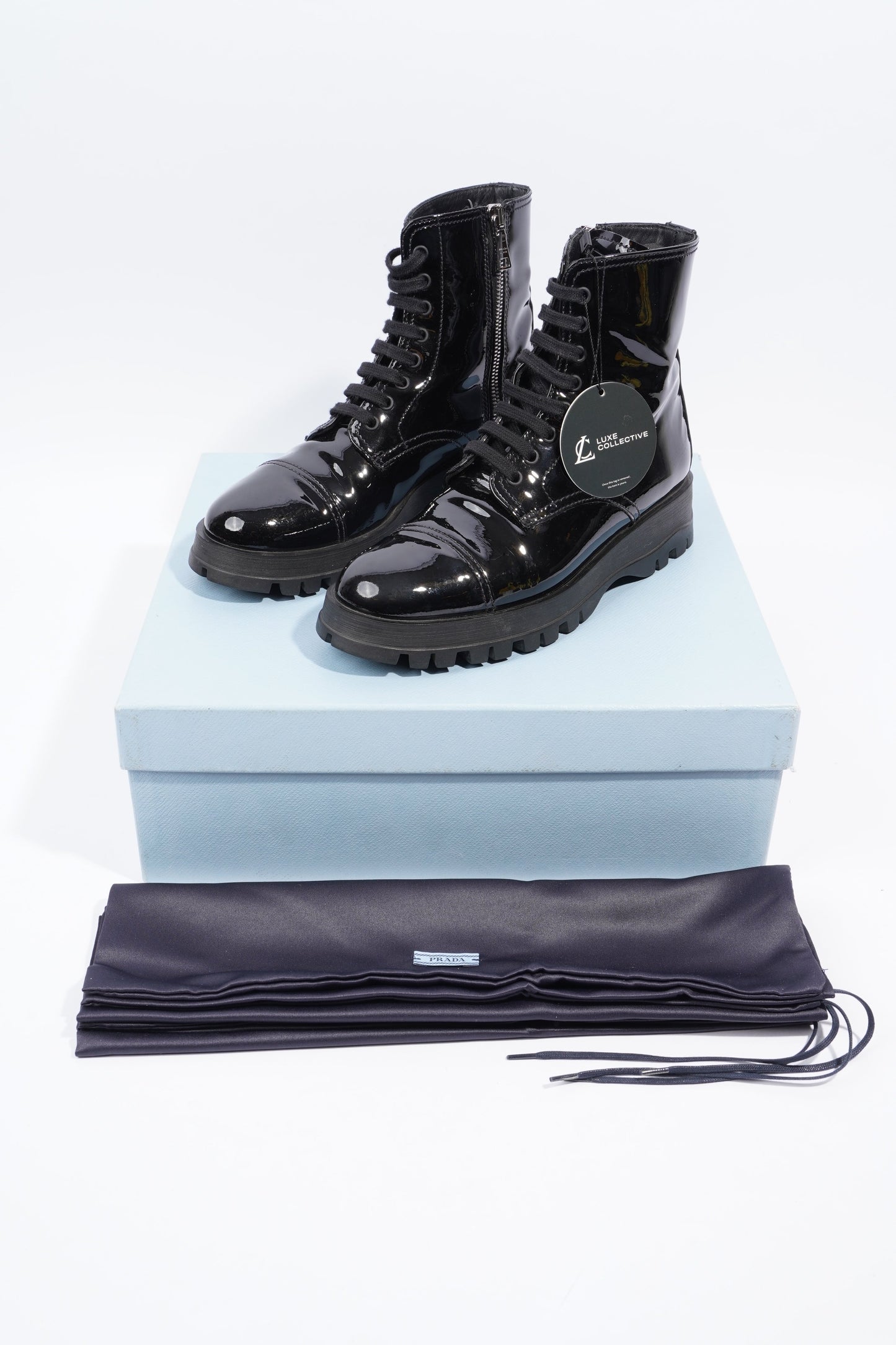 Prada Boots Black Patent Leather EU 36.5 UK 3.5