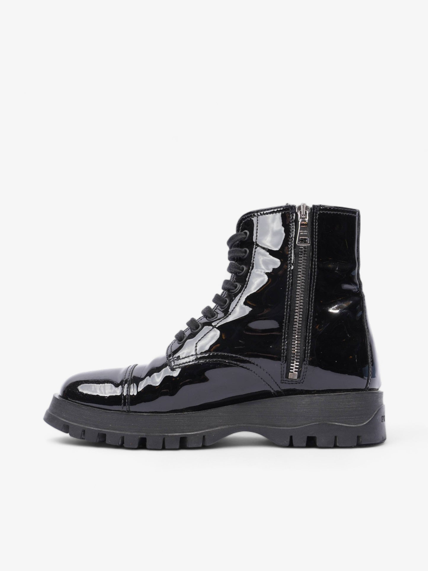 Prada Boots Black Patent Leather EU 36.5 UK 3.5
