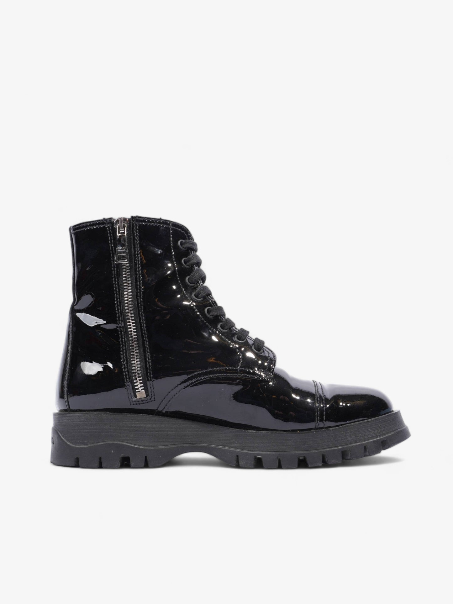 Prada Boots Black Patent Leather EU 36.5 UK 3.5