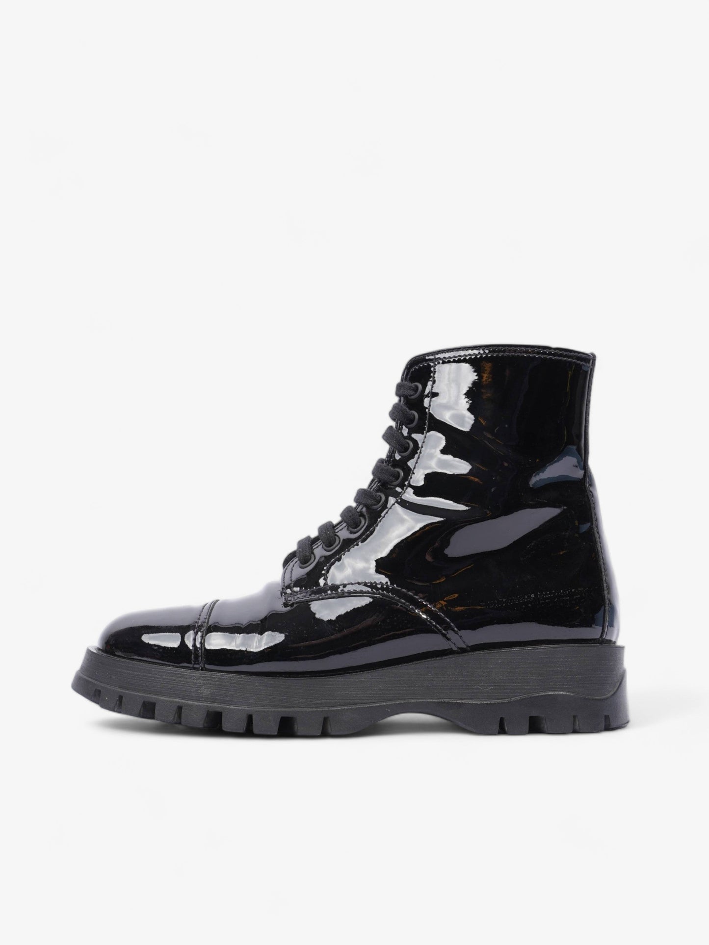Prada Boots Black Patent Leather EU 36.5 UK 3.5