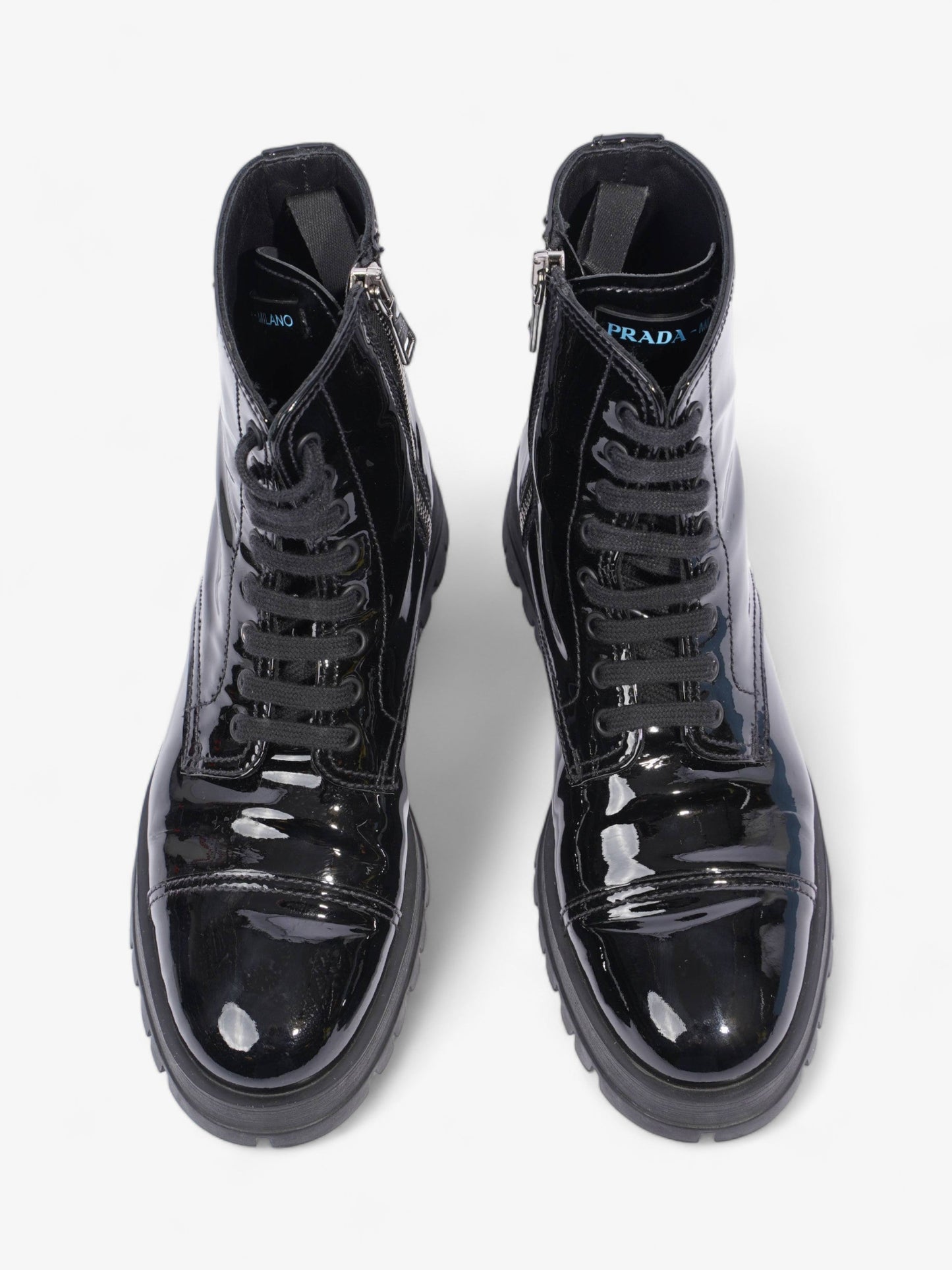 Prada Boots Black Patent Leather EU 36.5 UK 3.5