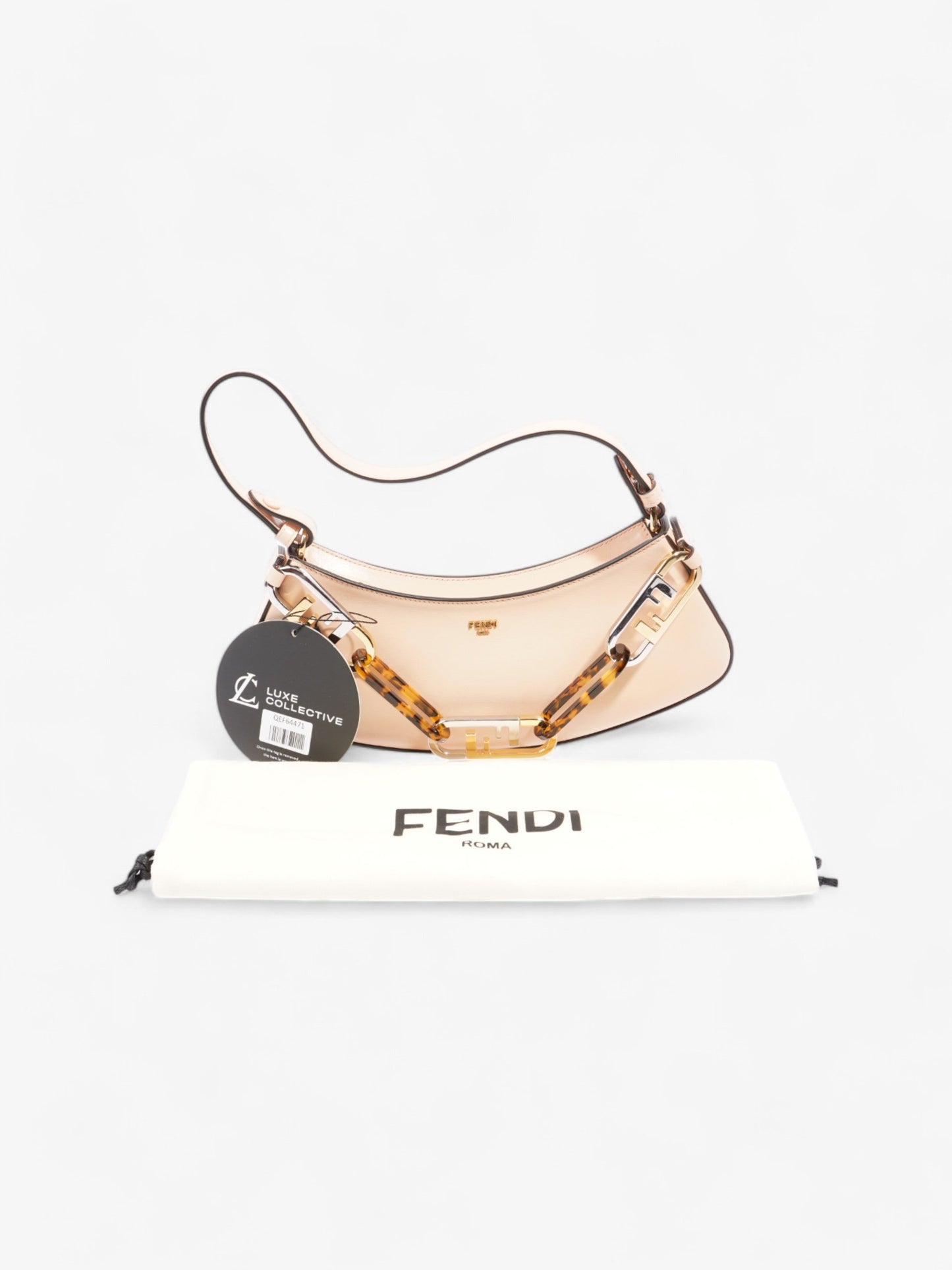 Fendi O Lock Swing Light Rose / Tortoise / Silver Calfskin Leather