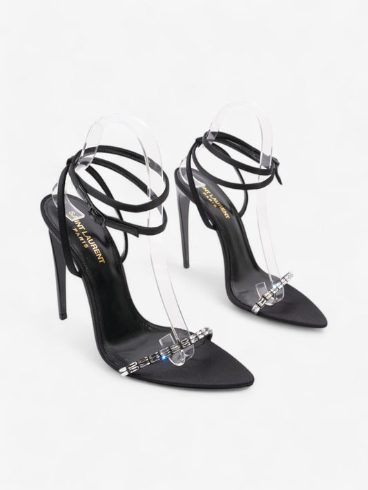 Saint Laurent Gloria  110 Black Satin EU 38.5 UK 5.5