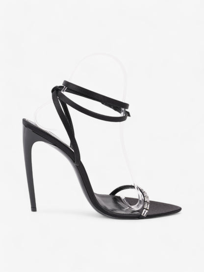 Saint Laurent Gloria  110 Black Satin EU 38.5 UK 5.5