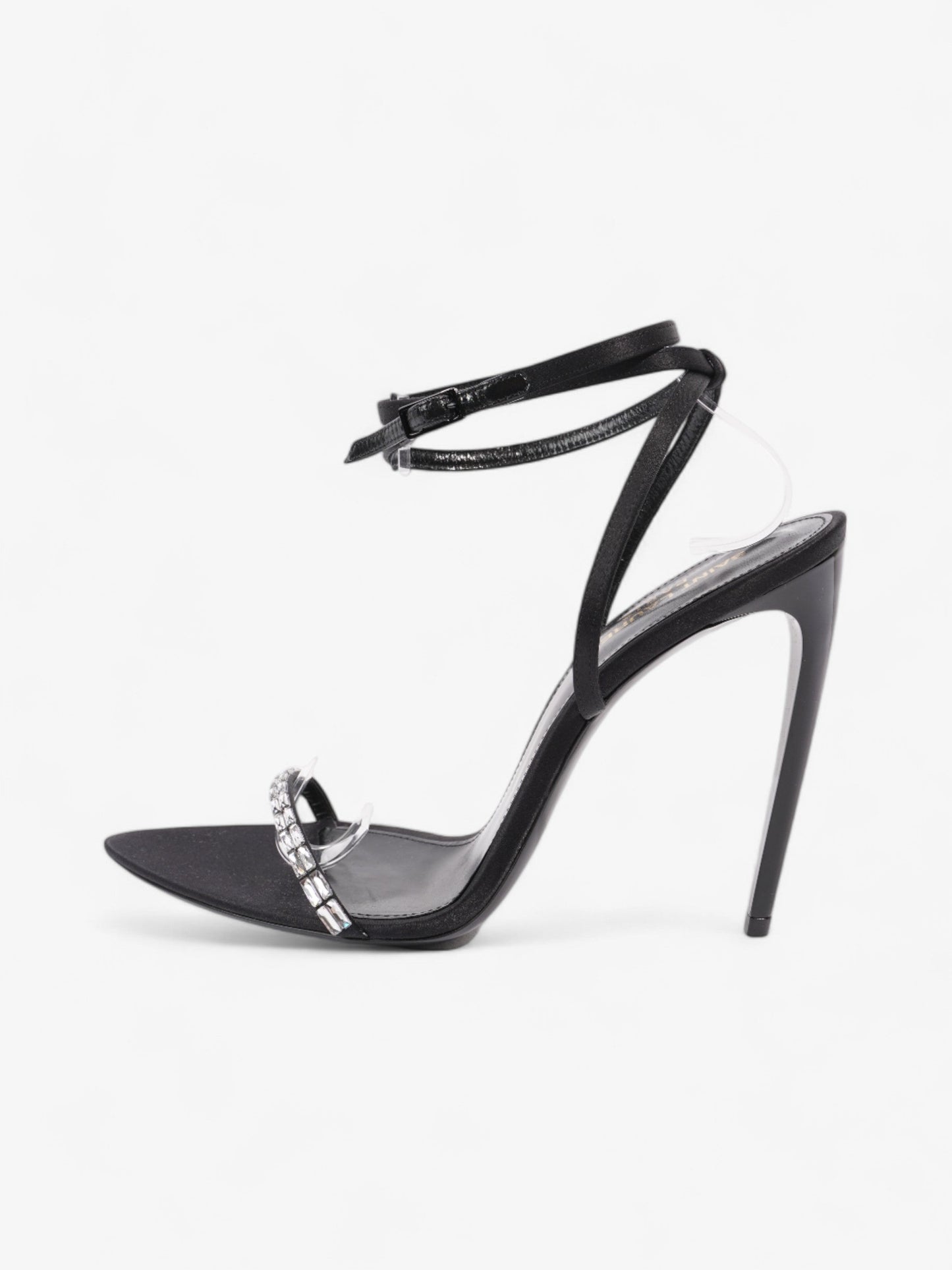 Saint Laurent Gloria  110 Black Satin EU 38.5 UK 5.5