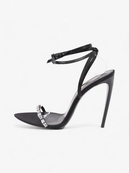 Saint Laurent Gloria  110 Black Satin EU 38.5 UK 5.5