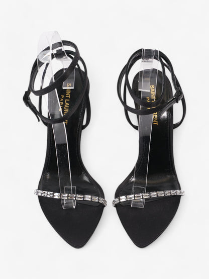 Saint Laurent Gloria  110 Black Satin EU 38.5 UK 5.5