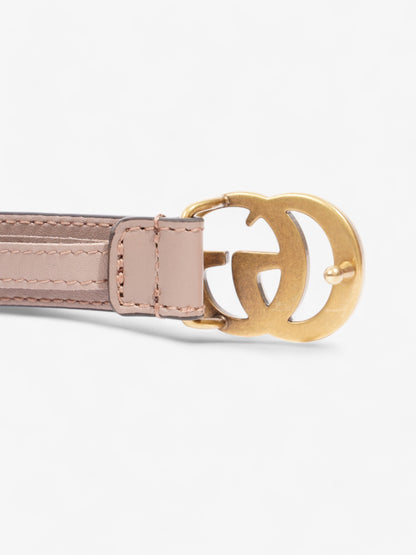 Gucci GG Marmont Thin Belt Rose Beige  / Gold Leather 100cm / 40"