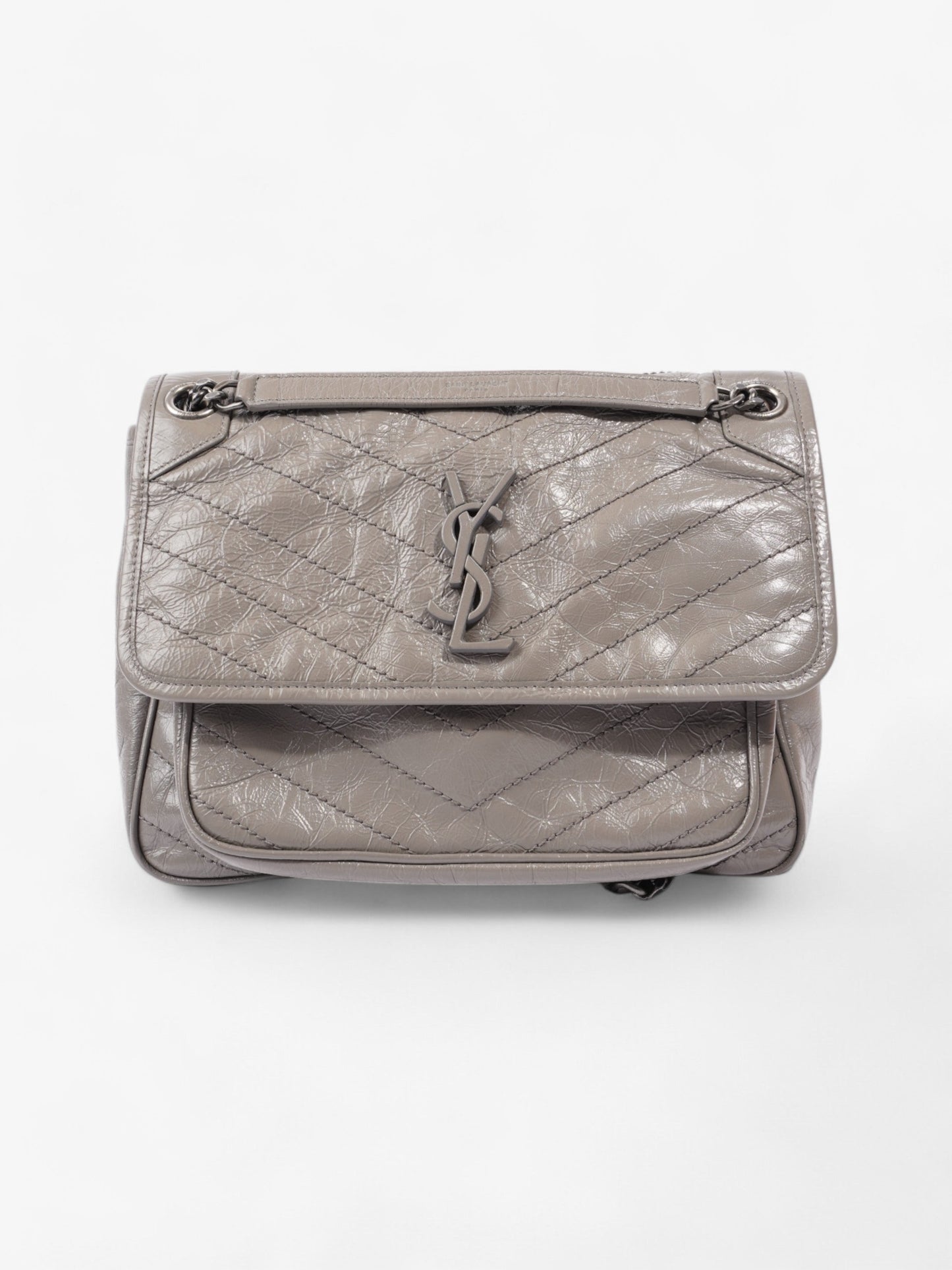 Saint Laurent Niki Grey Calfskin Leather Medium