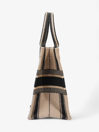 Christian Dior Book Tote Beige / Black Canvas Medium