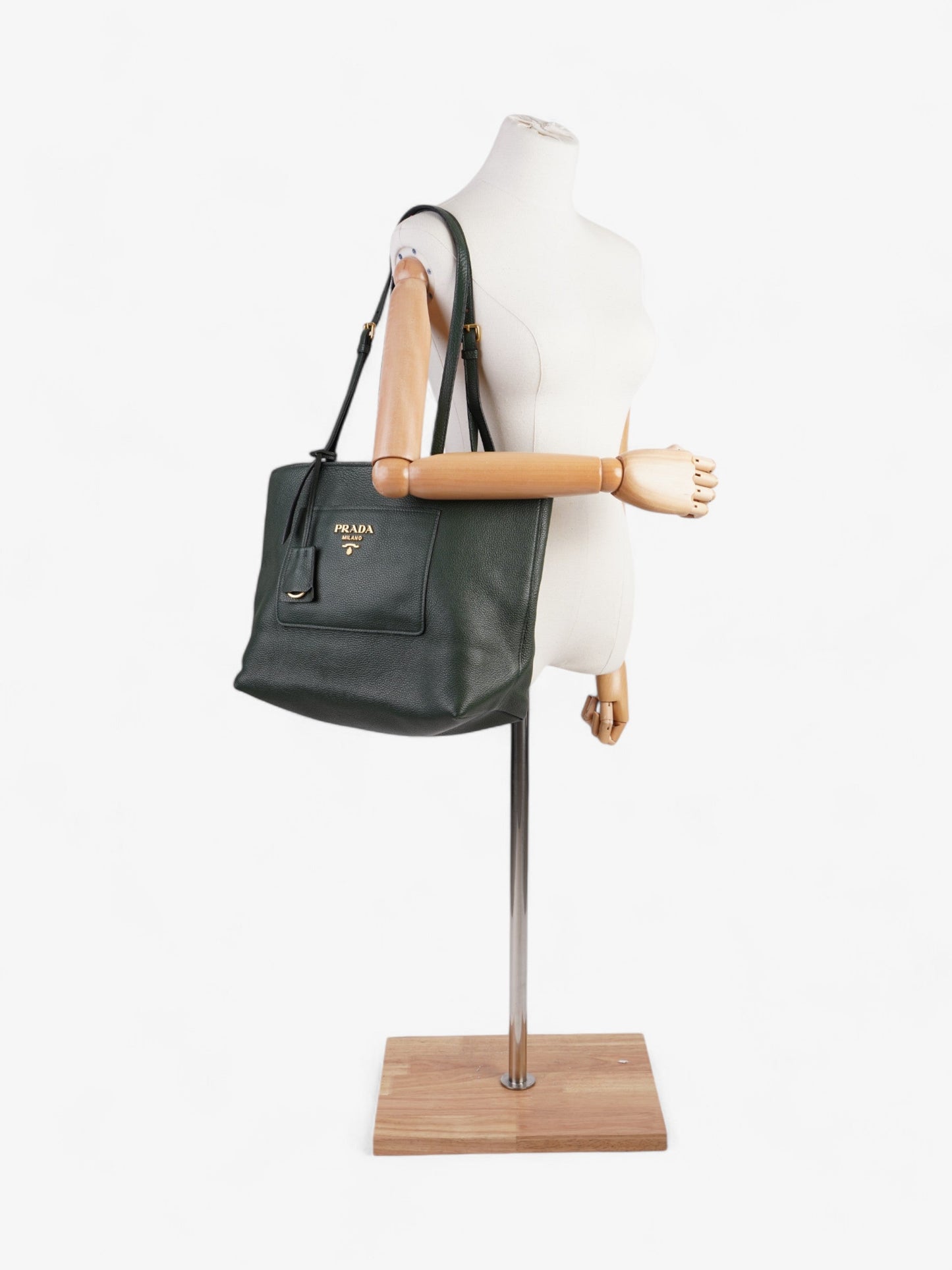 Prada Tote Green Leather