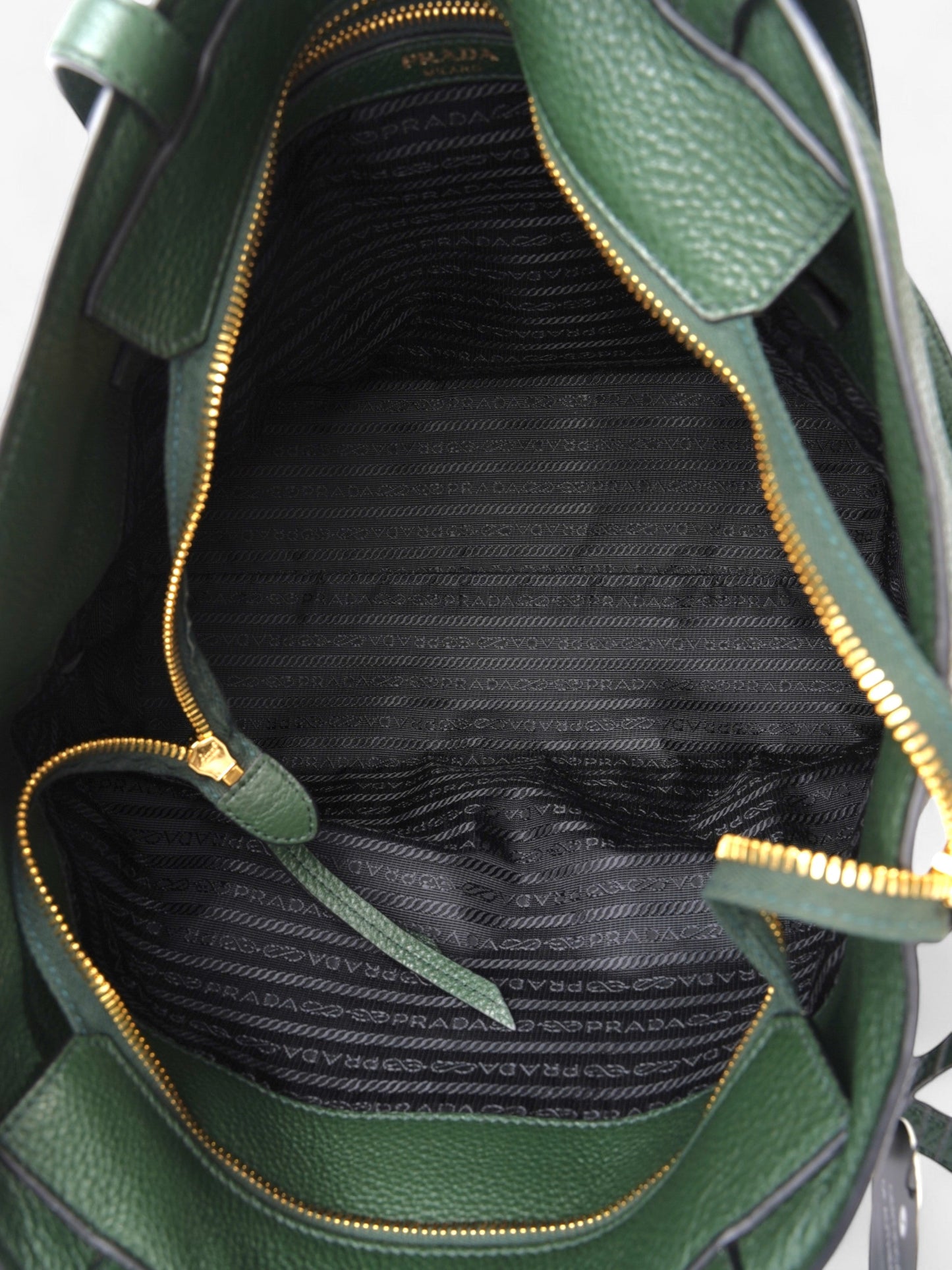 Prada Tote Green Leather