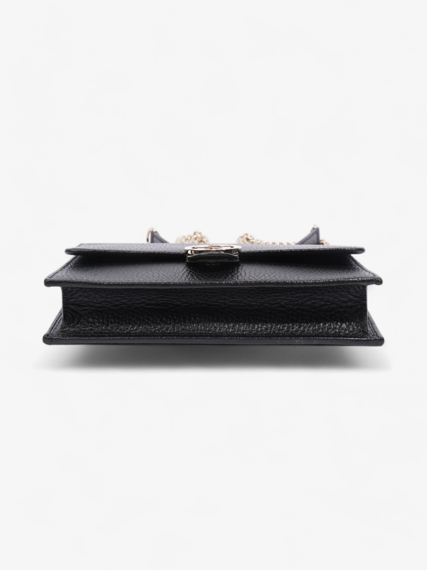 Gucci Dollar Interlocking G Chain Wallet Black Calfskin Leather