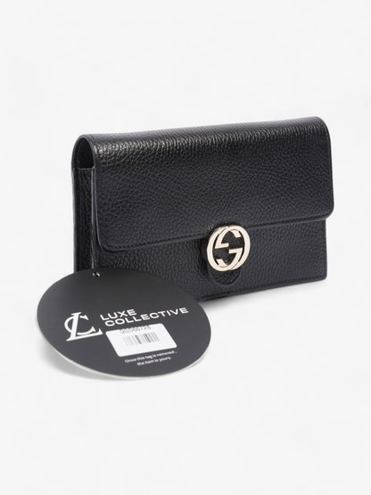 Gucci Dollar Interlocking G Chain Wallet Black Calfskin Leather