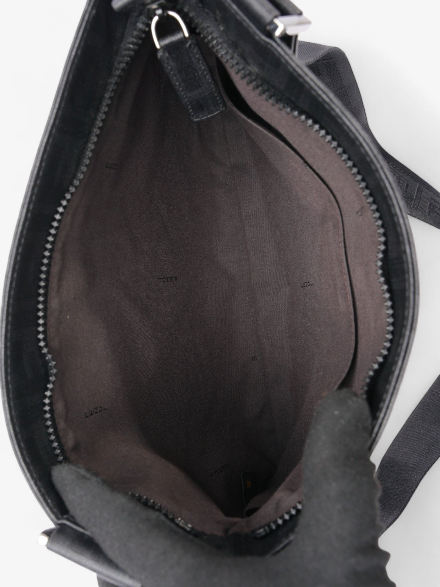 Fendi Zucca Shoulder Bag Black Canvas