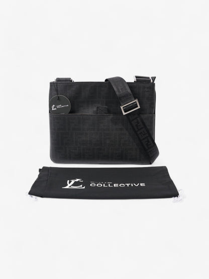 Fendi Zucca Shoulder Bag Black Canvas
