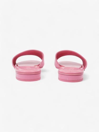 Chanel Logo Slides Pink / Black Leather EU 37 UK 4