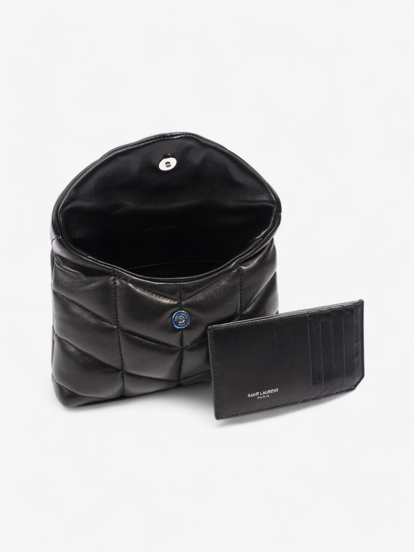 Saint Laurent Puffy Pouch Black Calfskin Leather