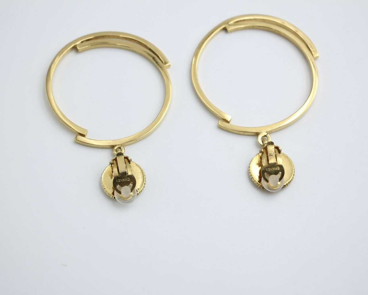 Chanel Vintage 1954-71 Gold-Plated Large Hoop Clip-on Earrings