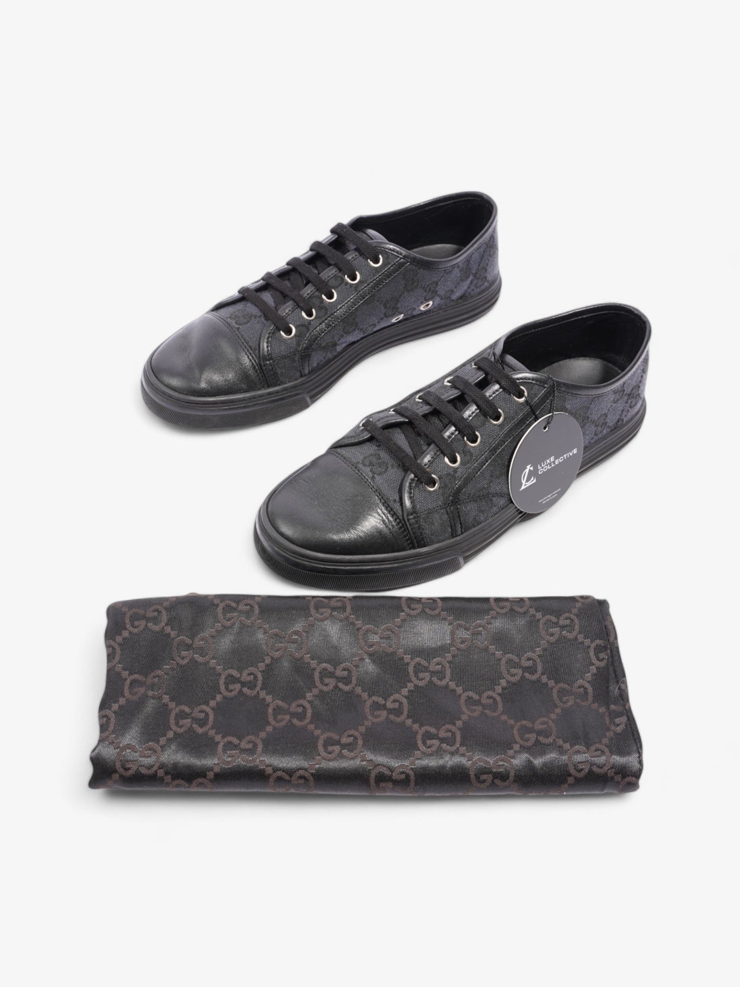 Gucci GG Low-top Sneakers Black Canvas EU 38.5 UK 5.5