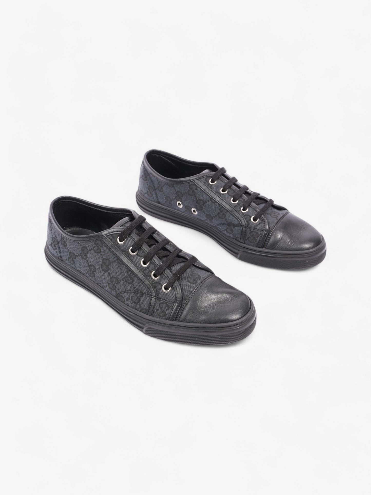 Gucci GG Low-top Sneakers Black Canvas EU 38.5 UK 5.5