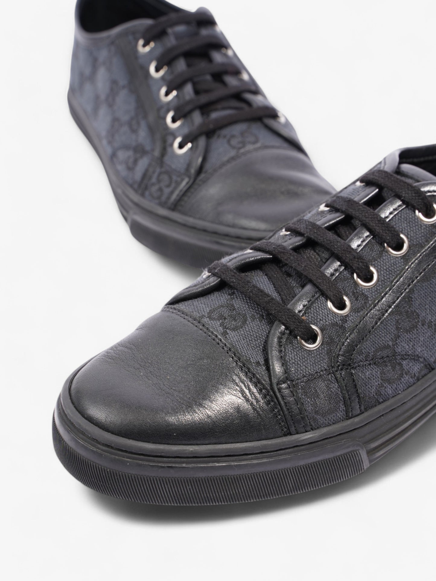 Gucci GG Low-top Sneakers Black Canvas EU 38.5 UK 5.5