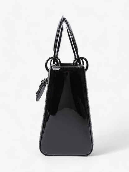 Christian Dior Lady Dior Black Patent Leather Medium