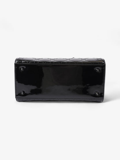 Christian Dior Lady Dior Black Patent Leather Medium
