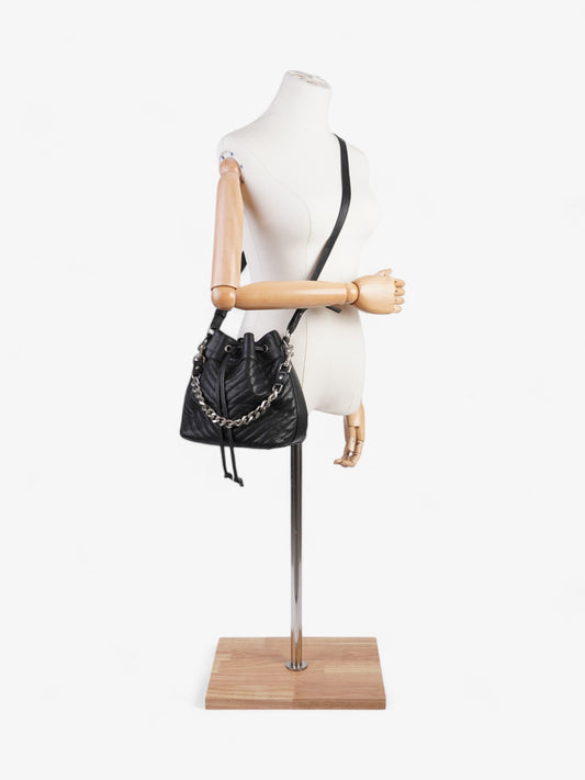 Saint Laurent Emmanuelle Bucket Bag Black Calfskin Leather Medium