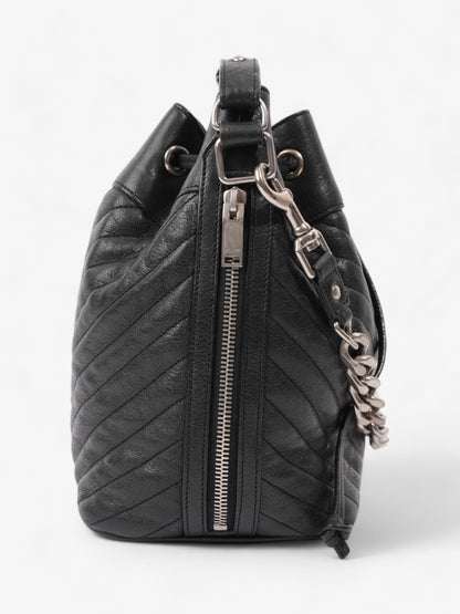 Saint Laurent Emmanuelle Bucket Bag Black Calfskin Leather Medium