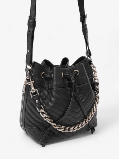 Saint Laurent Emmanuelle Bucket Bag Black Calfskin Leather Medium