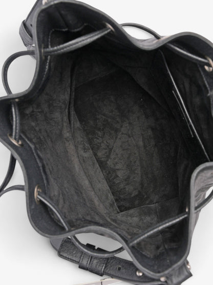 Saint Laurent Emmanuelle Bucket Bag Black Calfskin Leather Medium