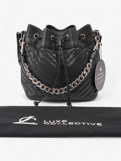 Saint Laurent Emmanuelle Bucket Bag Black Calfskin Leather Medium