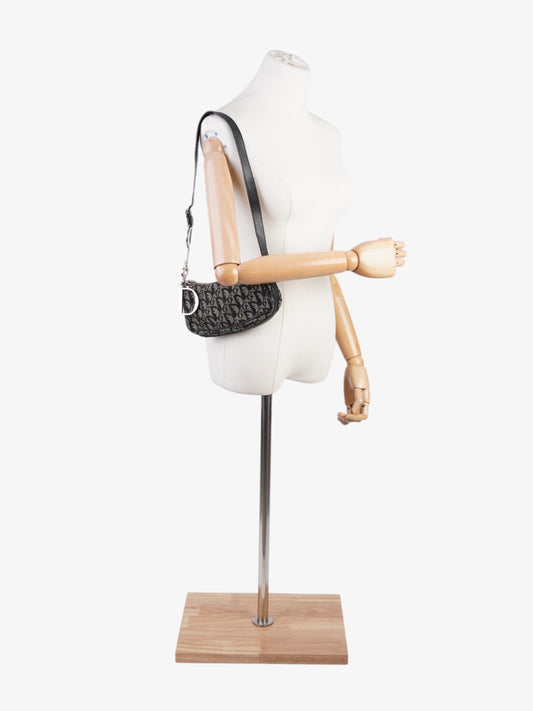 Christian Dior Logo Baguette Black Oblique Canvas