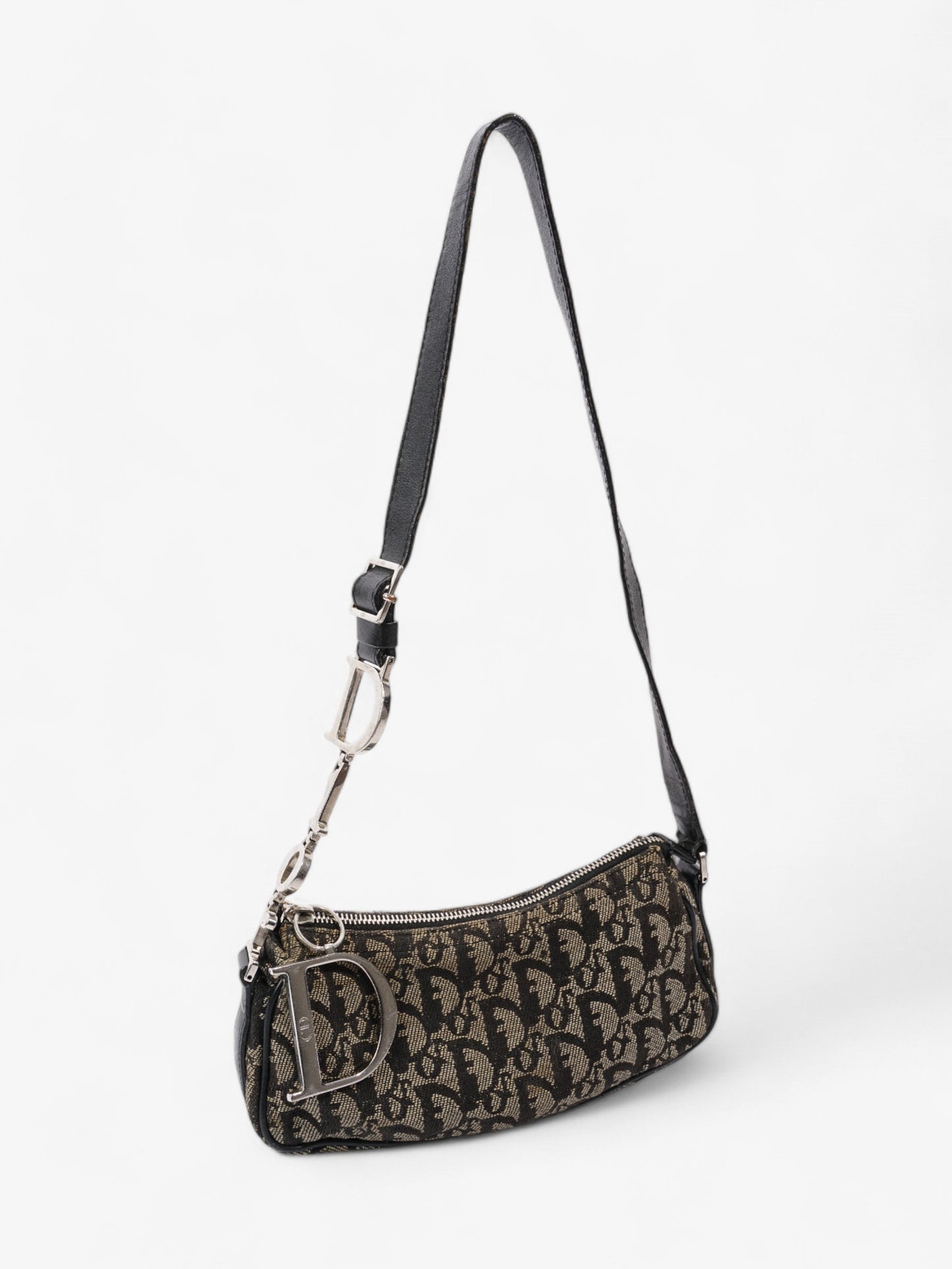 Christian Dior Logo Baguette Black Oblique Canvas