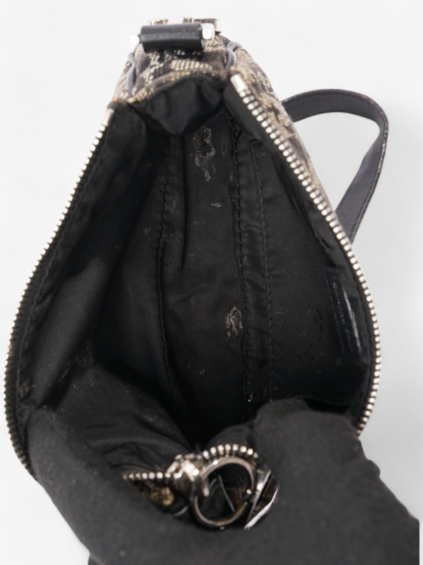 Christian Dior Logo Baguette Black Oblique Canvas