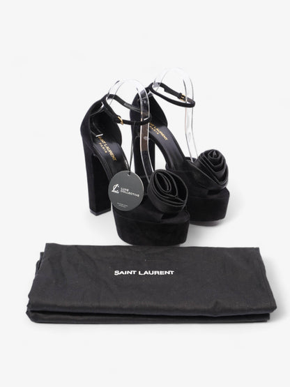 Saint Laurent Platform Sandal 130 Black Velvet EU 38 UK 5