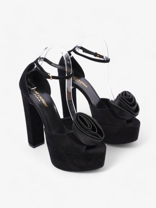 Saint Laurent Platform Sandal 130 Black Velvet EU 38 UK 5