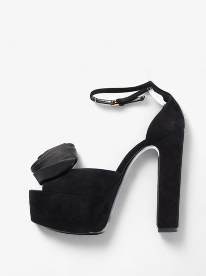 Saint Laurent Platform Sandal 130 Black Velvet EU 38 UK 5