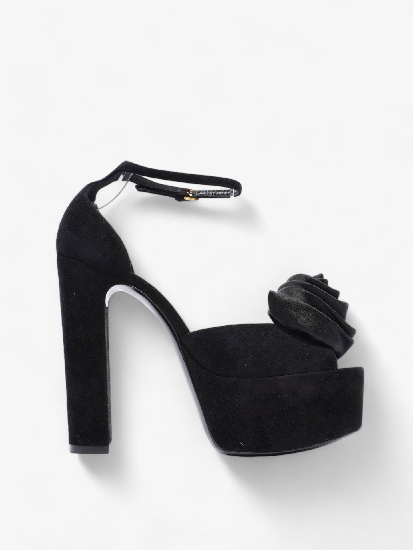 Saint Laurent Platform Sandal 130 Black Velvet EU 38 UK 5