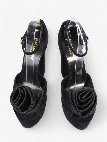 Saint Laurent Platform Sandal 130 Black Velvet EU 38 UK 5
