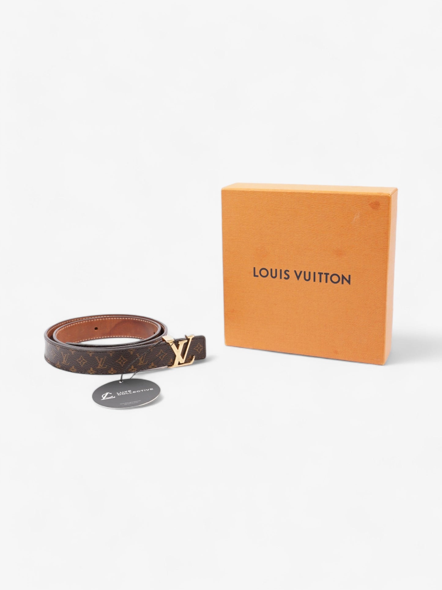 Louis Vuitton LV Initials Belt Monogram / Brown Coated Canvas 80cm 32"