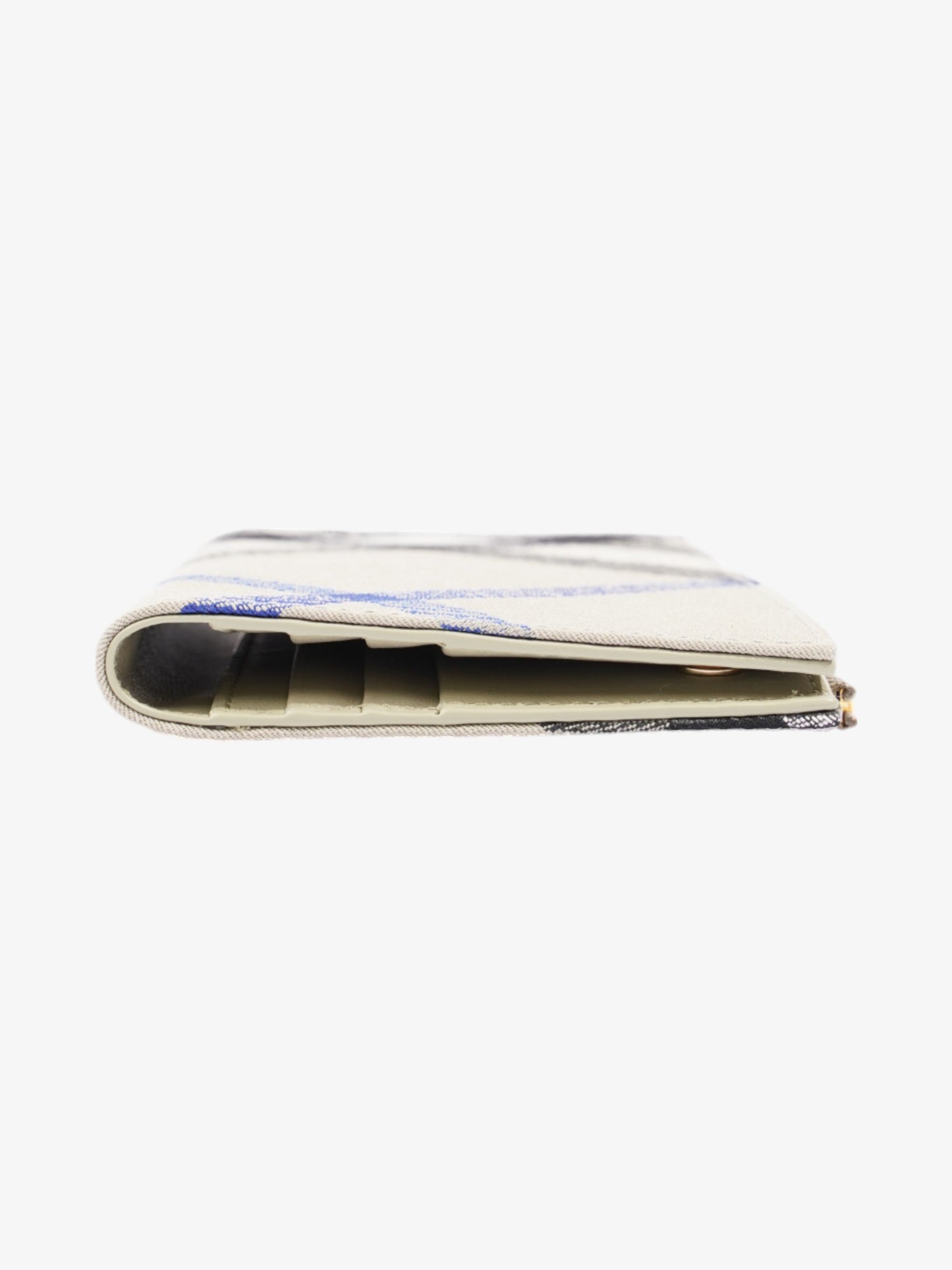 Burberry Check Press Stud Wallet Lichen Cotton