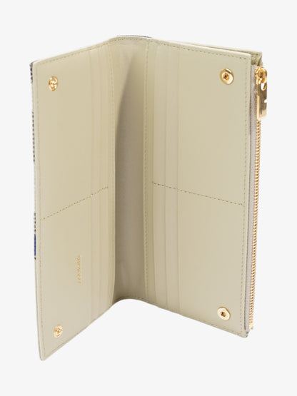 Burberry Check Press Stud Wallet Lichen Cotton