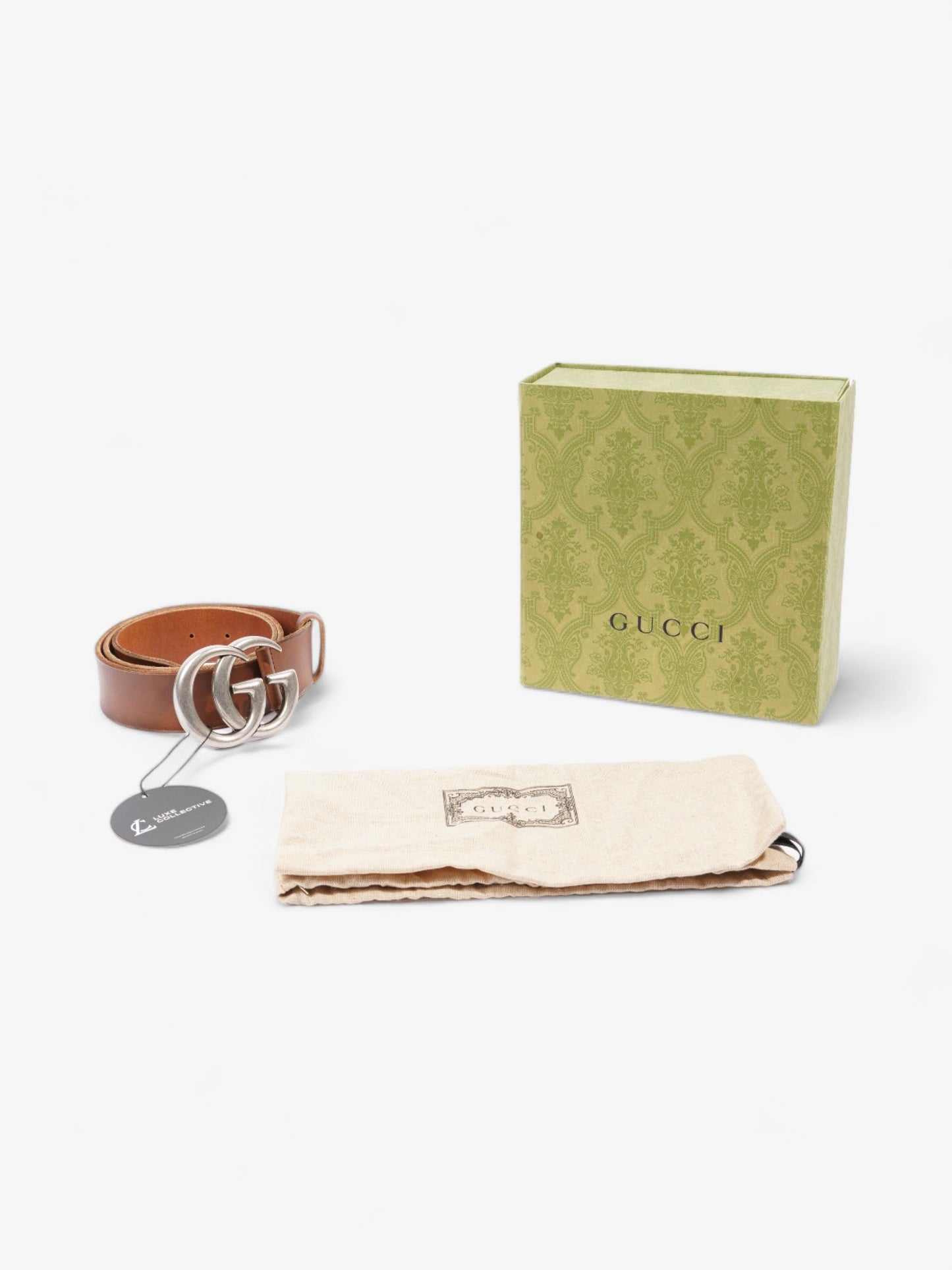 Gucci GG Marmont Wide Belt Brown Leather 85cm / 34"